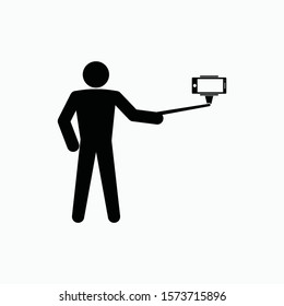 selfie man icon vector sign symbol isolated