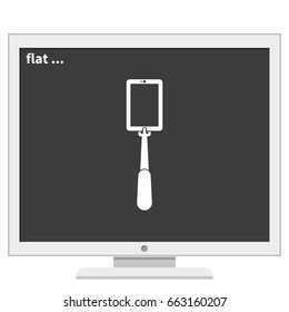 Selfie monopod stick icon.