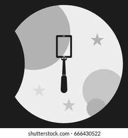 Selfie monopod stick icon.