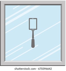 Selfie monopod stick icon.