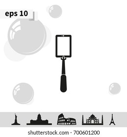 Selfie monopod stick icon.