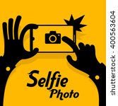Selfie phonein yellow. Vector illustration