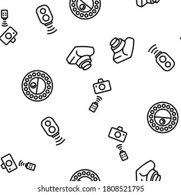 Ilustración de línea delgada con un vector de cámara fotográfica selfie