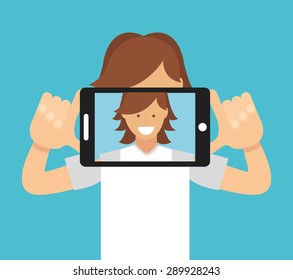 selfie photo design, vector illustration eps10 graphic 