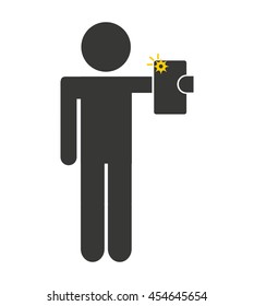 selfie photographic smartphone icon vector isolated graphic