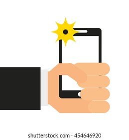 selfie photographic smartphone icon vector isolated graphic