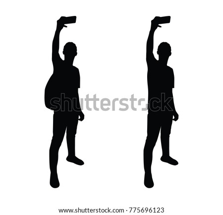selfie pose man silhouette illustration