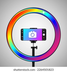 Selfie Ring Light multicolored Phone Holder for Live Stream Ringlight for Meeting