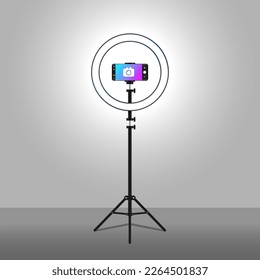 Selfie Ring Light Phone Holder for Live Stream Ringlight for Meeting