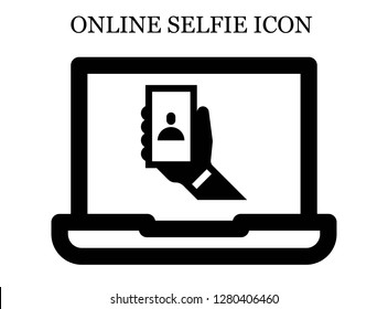 Selfie search icon. Editable Selfie search icon for web or mobile.