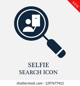 Selfie search icon. Editable Selfie search icon for web or mobile.