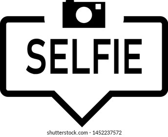 Selfie Speech bubble with icon, isolated. Flat design on white background