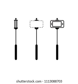 Selfie stick, facilities for photography, an extension of the photographer's hand, photographic equipment. Isolate on white background. Vector.