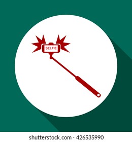 
Selfie stick with flash.Vector icon.