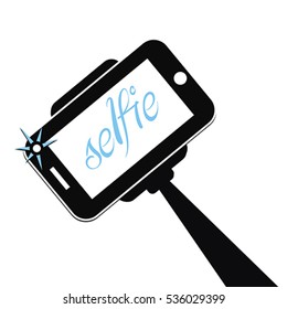 Selfie stick flat icon, vector. Isolated on white