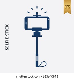 Selfie Stick Icon Flat Isolated Symbol