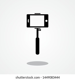 Selfie Stick Icon with Gray Shadow