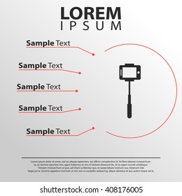 selfie stick icon. selfie infographics template