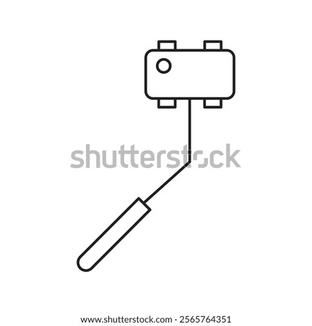 Selfie stick icon line art vector