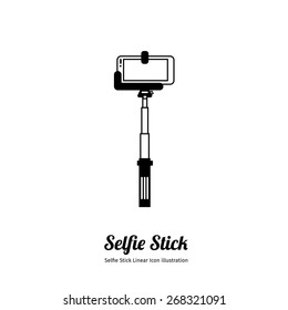 Selfie Stick Icon Logo Illustration