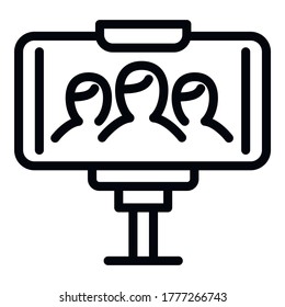 Selfie-Stick-Symbol. Umriss-Selfie-Stick, Vektorsymbol für Webdesign einzeln auf weißem Hintergrund