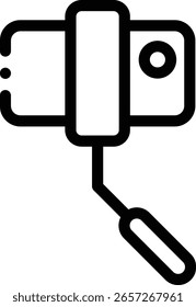 selfie stick icon. Thin Linear Style Design Isolated On White Background