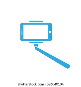 Selfie stick icon vector illustration eps10. Isolated badge for website or app - stock infographics