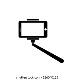 Selfie stick icon vector illustration eps10. Isolated badge for website or app - stock infographics