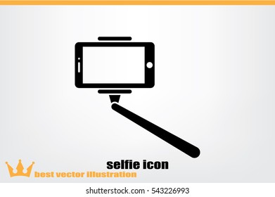 Selfie stick icon vector illustration eps10. Isolated badge for website or app - stock infographics