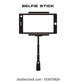 Selfie stick icon vector illustration. Isolated badge for website or app - stock infographics. vector.