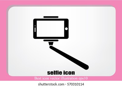 Selfie stick icon vector illustration eps10. Isolated badge for website or app - stock infographics