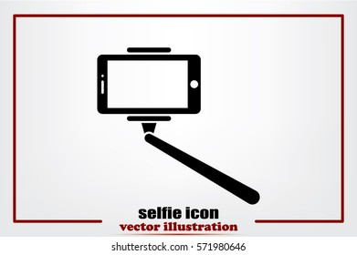 Selfie stick icon vector illustration eps10. Isolated badge for website or app - stock infographics.