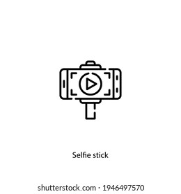 selfie stick icon vector isolated on white background