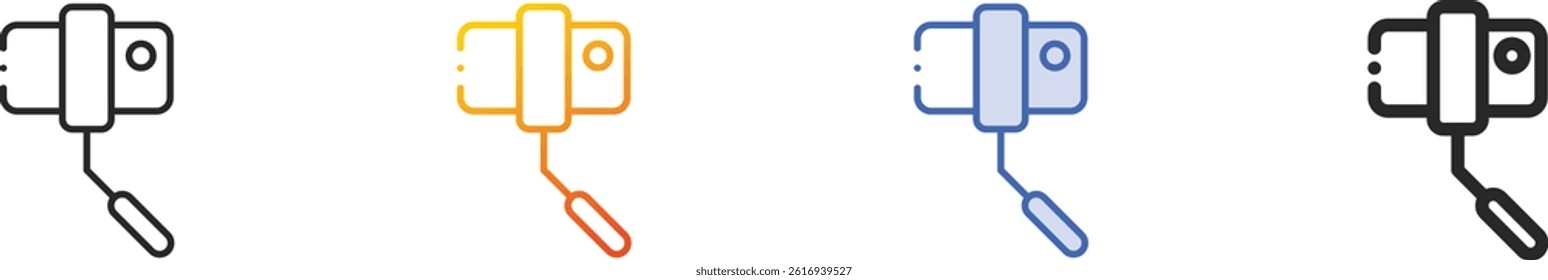 selfie stick icon.Thin Linear, Gradient, Blue Stroke and bold Style Design Isolated On White Background