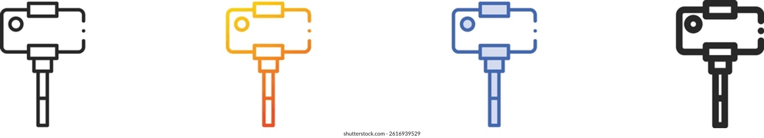 selfie stick icon.Thin Linear, Gradient, Blue Stroke and bold Style Design Isolated On White Background
