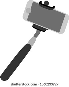 Selfie stick, ilustración, vector sobre fondo blanco.