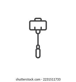 Selfie Stick line icon. linear style sign for mobile concept and web design. Phone selfie stick outline vector icon. Symbol, logo illustration. Vector graphics