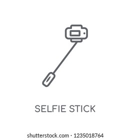 Selfie stick linear icon. Modern outline Selfie stick logo concept on white background from Entertainment and Arcade collection. Suitable for use on web apps, mobile apps and print media.
