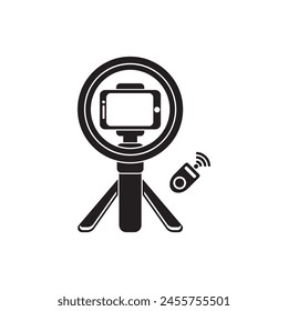 Selfie stick logo symbol icon, vector illustration design