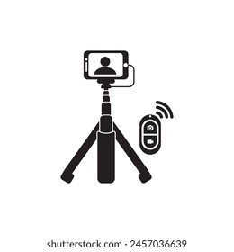 Selfie stick logo symbol icon, vector illustration design