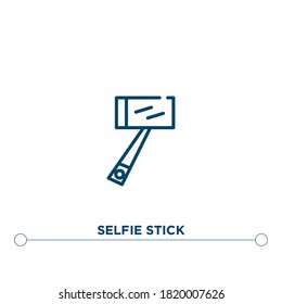 selfie stick outline vector icon. simple element illustration. selfie stick outline icon from editable entertainment concept. can be used for web and mobile
