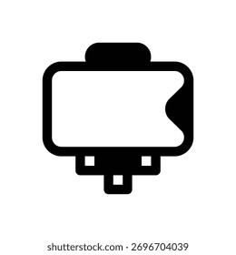 Selfie stick. Ícone de vetor de traçado com contorno e detalhes preenchidos em preto.