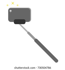 Selfie stick photo camera isolated item.  Selfie vector  item.