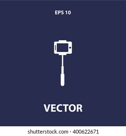 selfie stick silhouette icon. vector eps10 icon
