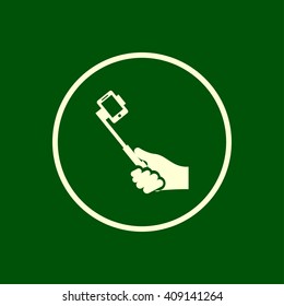 selfie stick silhouette icon. vector eps10 icon
