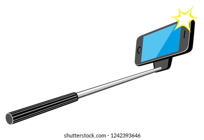 Selfie stick vector illustration