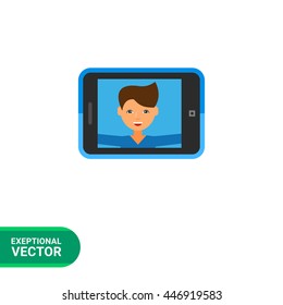 Selfie Tablet Vector Icon