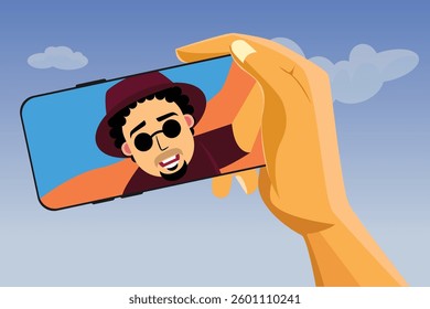Selfie Taking Hand With Mobile Phone