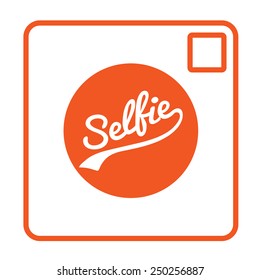 Selfie Text Camera Icon Isolated Vector Illustration