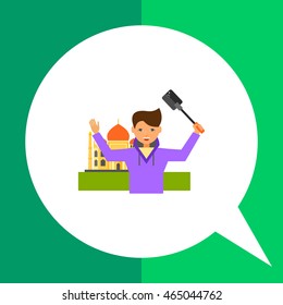 Selfie Travel Vector Icon